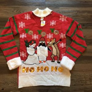 NWT Planet Gold Ugly Christmas Sweater